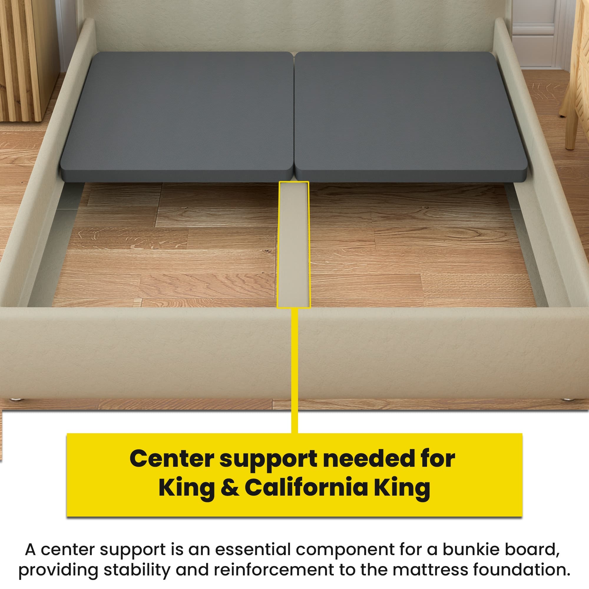 Bunkie Board For Tempurpedic Mattress Onetan, 1.5" Split Fully Assembled Bunkie Board for Mattress/Bed